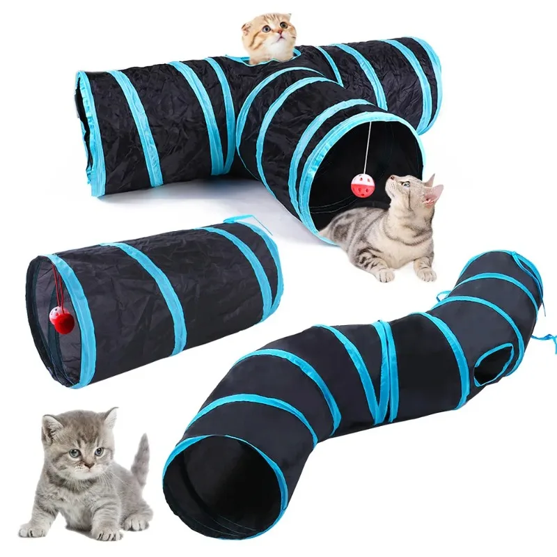 Cat Tunnel Pet Supplies Cat S T Pass Play Tunnel Foldable Tunnel Cat Toy Breathable Drill Barrel for Indoor Loud Paper