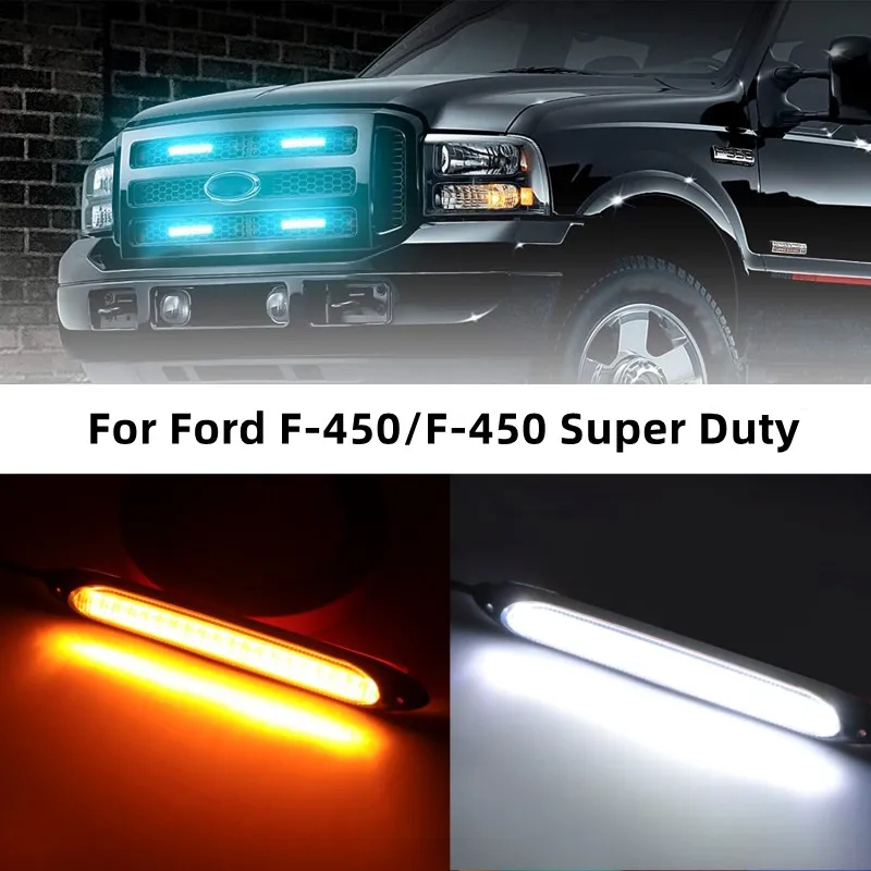 

2/4/6pcs LED Car Eagle Eye Light Auto Truck For Ford F-450/F-450 Super Duty Style SUV Amber High Quality Car Grille Lighting Kit