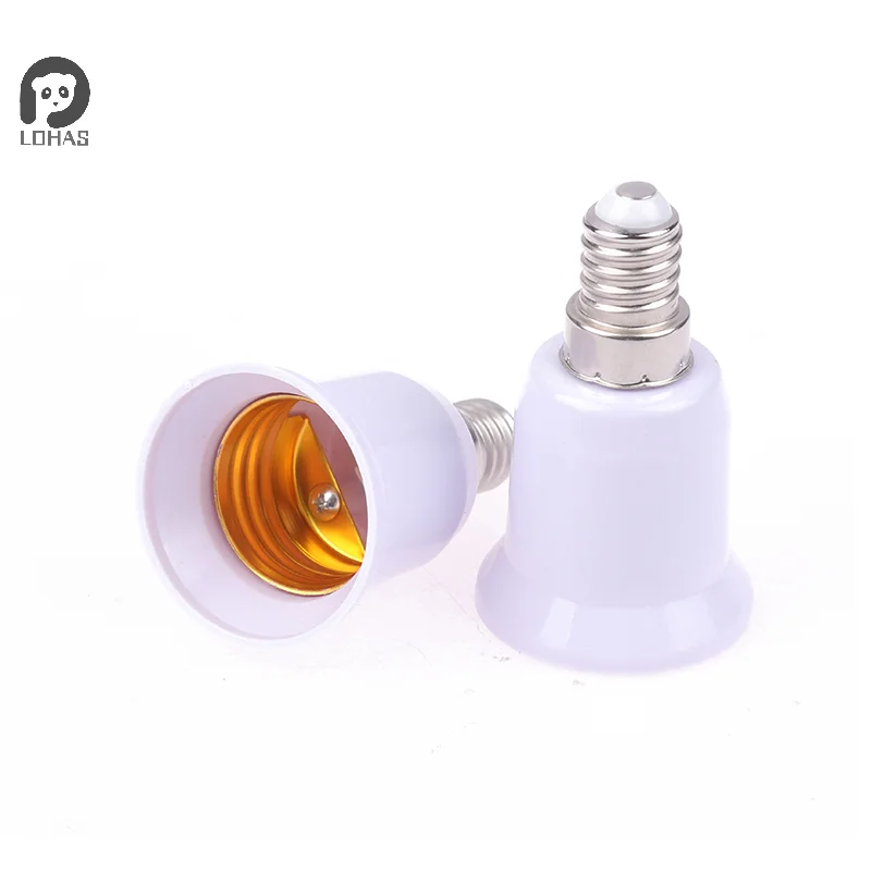 2Pcs E14 To E27 E14-D27 Adapter Conversion Socket Fireproof Plastic Converter Socket Bulb Adapter Lamp Holder Adapter