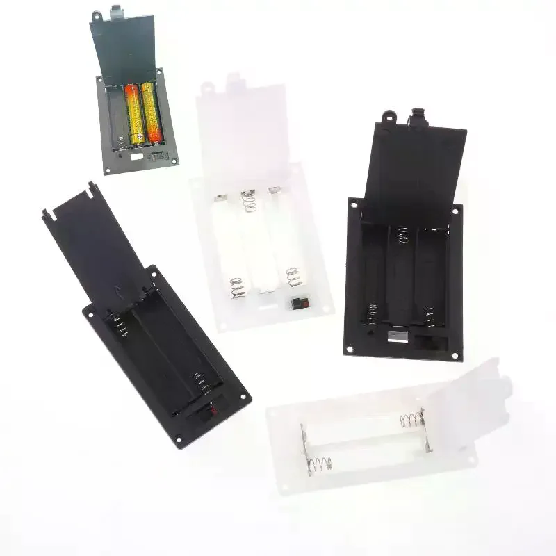 2x3x AAA Rectangular Embedded Battery Holder Storage Box Case With Switch Cover Batteries Shell Plastic