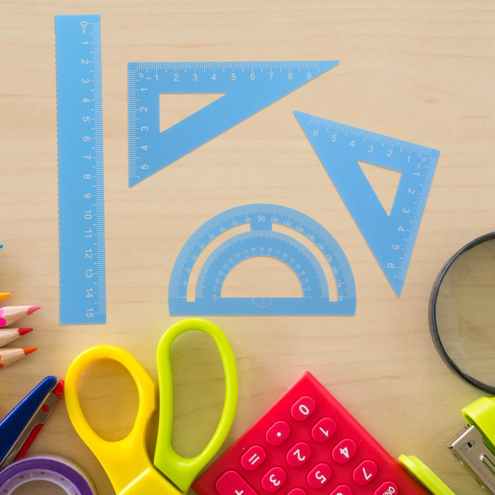 1 مجموعة الرياضيات حاكم أدوات قياس أدوات الرسم الهندسي الفصول الدراسية مكتب المنقلة طالب صياغة مجموعة قياس متعددة الوظائف