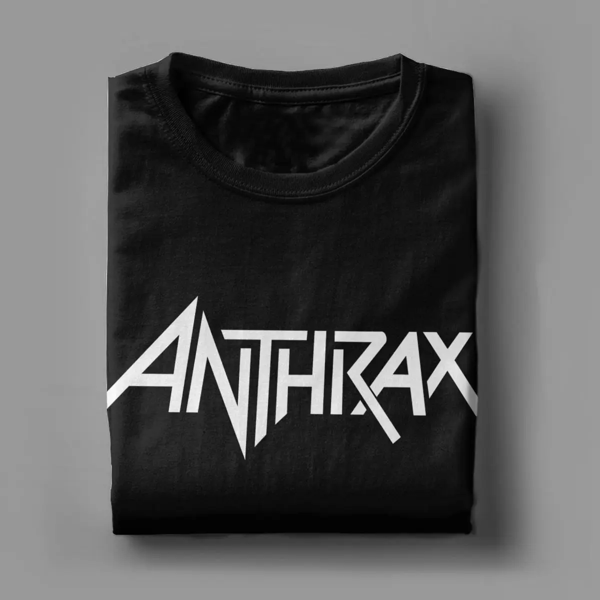 Men Anthrax Logo T Shirt Band Pure Cotton Clothes Novelty Short Sleeve O Neck Tee Shirt Original T-Shirt