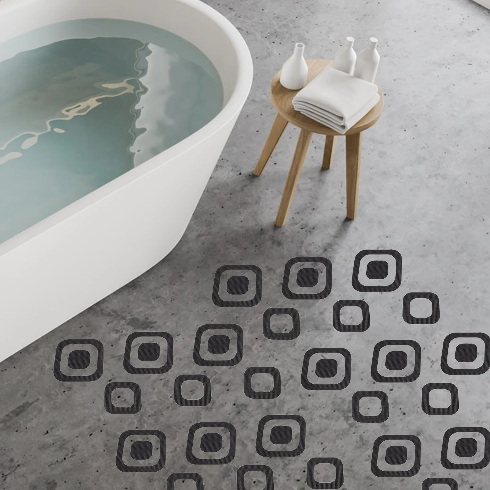 

20 Pcs Bathroom Anti Slip Stickers Shower Tub Non Slips Square Bathtub Adhesive PEVA Stickers Easy Install