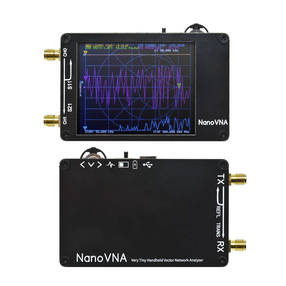 2.8 بوصة TFT NanoVNA ناقلات شبكة محلل هوائي محلل شاشة لمس رقمية على الموجات القصيرة MF HF VHF UHF 50 كيلو هرتز-900 ميجا هرتز