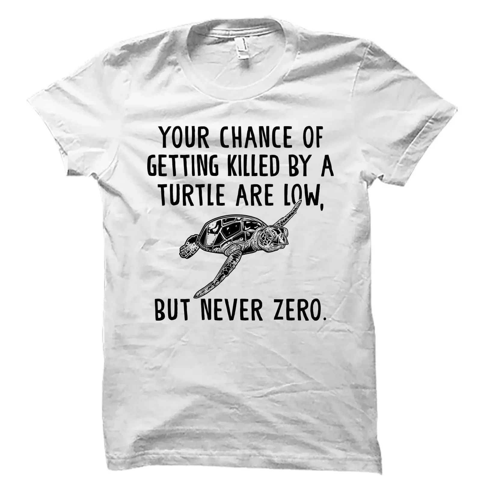Never Zero Funny Sea Turtle T Shirt Humorous Lover Casual for Ocean Animal Fans OS4928 vintage Washed Versatile graphic fashion