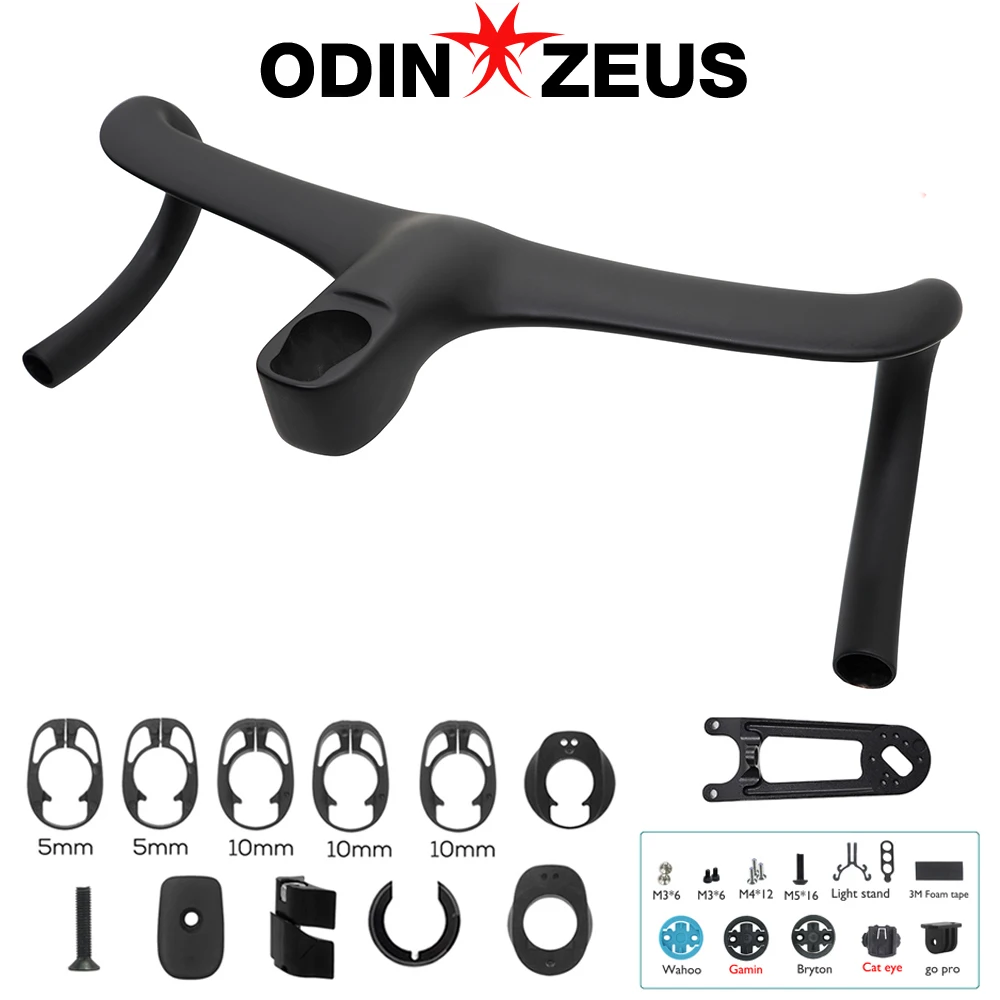 

T4 ULTRA Road Bike Full Carbon Fiber Internal Cable Integrated Bicycle Handlebar Cockpit 360mm-440mm with Mounting Spacers