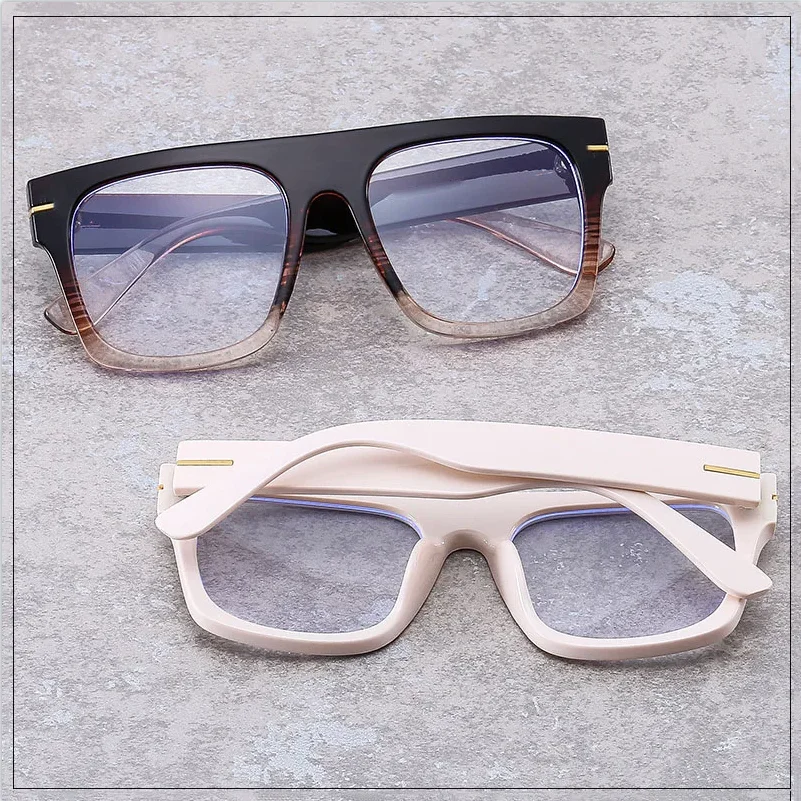 Luxuriöse Marken-Design-Lesebrille mit großem Rahmen und quadratischer Form für Männer und Frauen, klassische Business-Lesebrille mit Blaulichtfilter HS – Detail 5