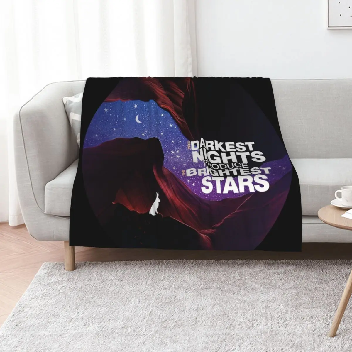 The Darkest Nights Produce The Brightest Stars-Inspirational Quote T-shirt Throw Blanket Tourist Softest for winter Blankets
