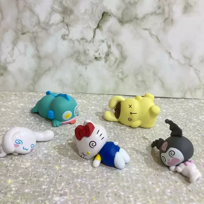

New Product In Stock Kt Cat Kuromi Character Fainting Design Blind Box Figurine Desktop Ornament As A Holiday Surprise Gift