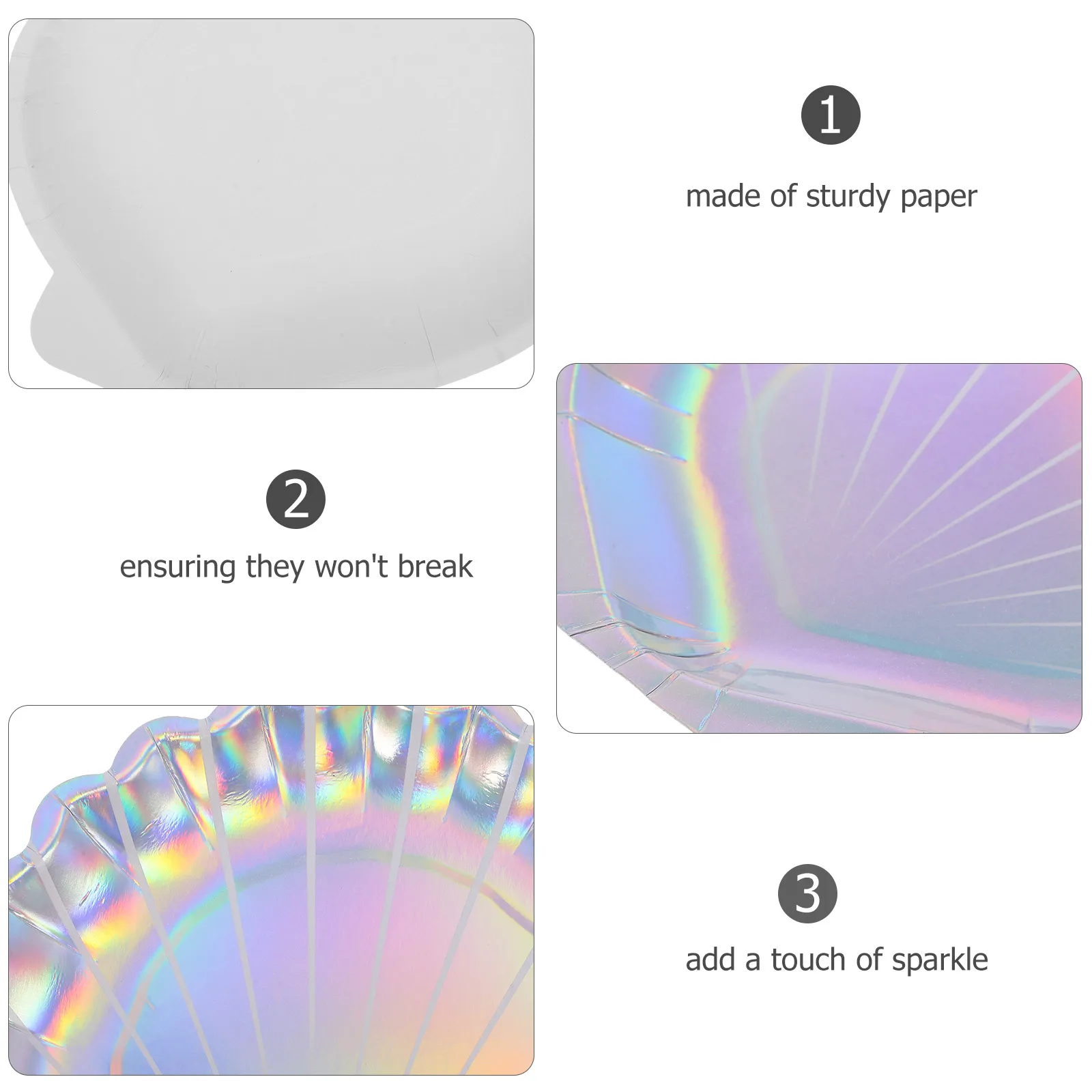 

8pcs Shell Paper Plates Disposable Party Dinnerware Beach Theme Seashell Dessert Plates Food Serving Stylish Birthdays