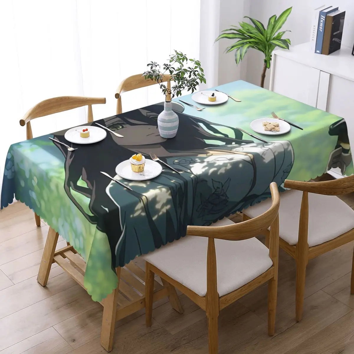 Adventure Anime Albedo Overlord Customized Rectangular Tablecloth Waterproof Table Cover for Dining Events Table Cloth