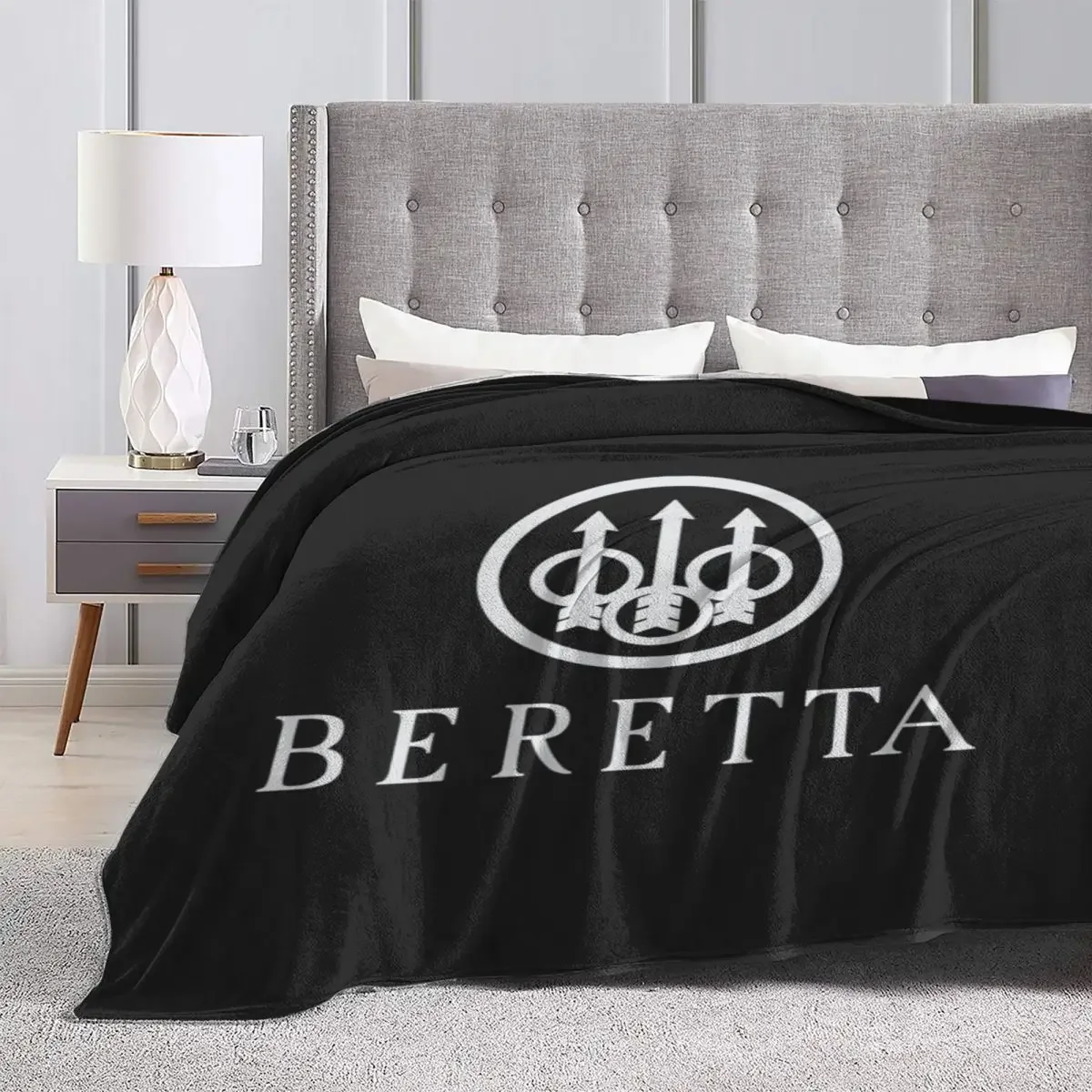 Firearms Armory Company Beretta Soft Durable Blanket Gun Camping Throw Blanket Autumn Funny  Flannel Bedspread Sofa Bed Cover