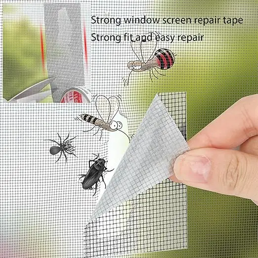 2M/roll Window Screen Patch Exhaust Grille Window Door Drainage Hole Anti-mosquito Paste Mesh Screen Invisible Repair Subsidy