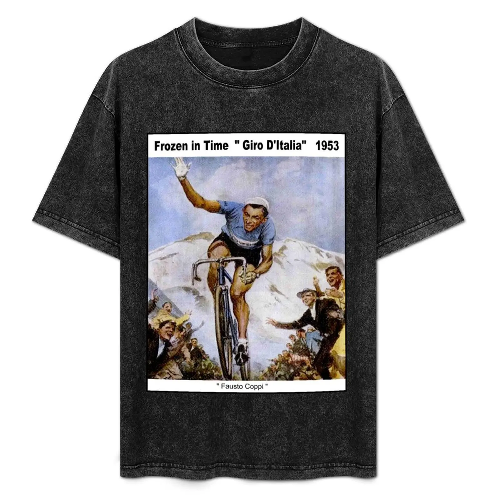 GIRO D ITALIA: Camiseta vintage con estampado de carreras Fausto Coppi de 1953, camiseta de manga corta de talla grande para hombre