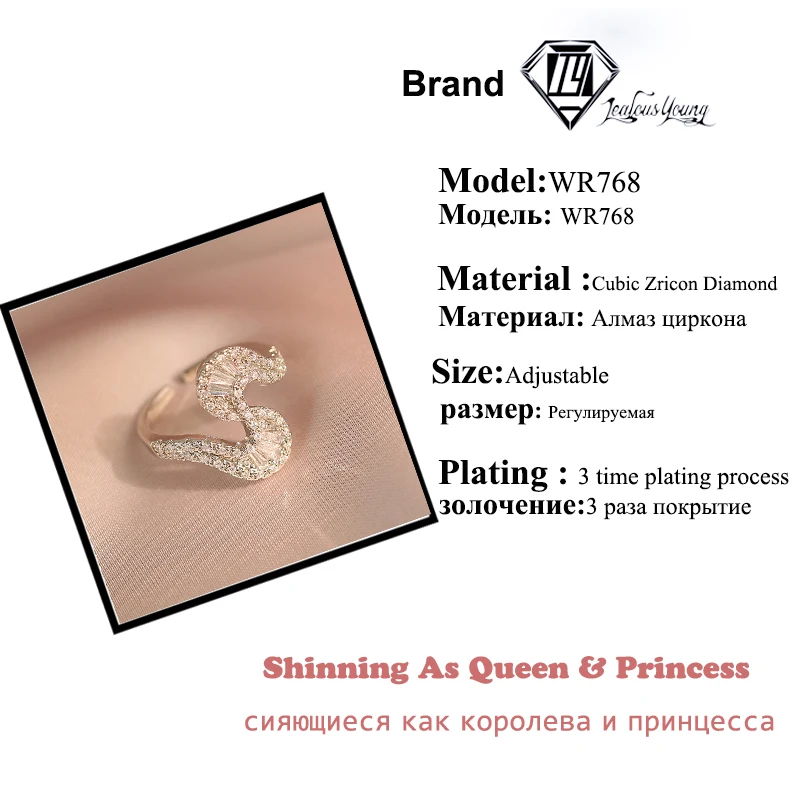 Sliver Gleam Zirconia Adjustable Rings for Women Finger Creative Men Adjustable Ring Copper Gift Jewelry טבעת