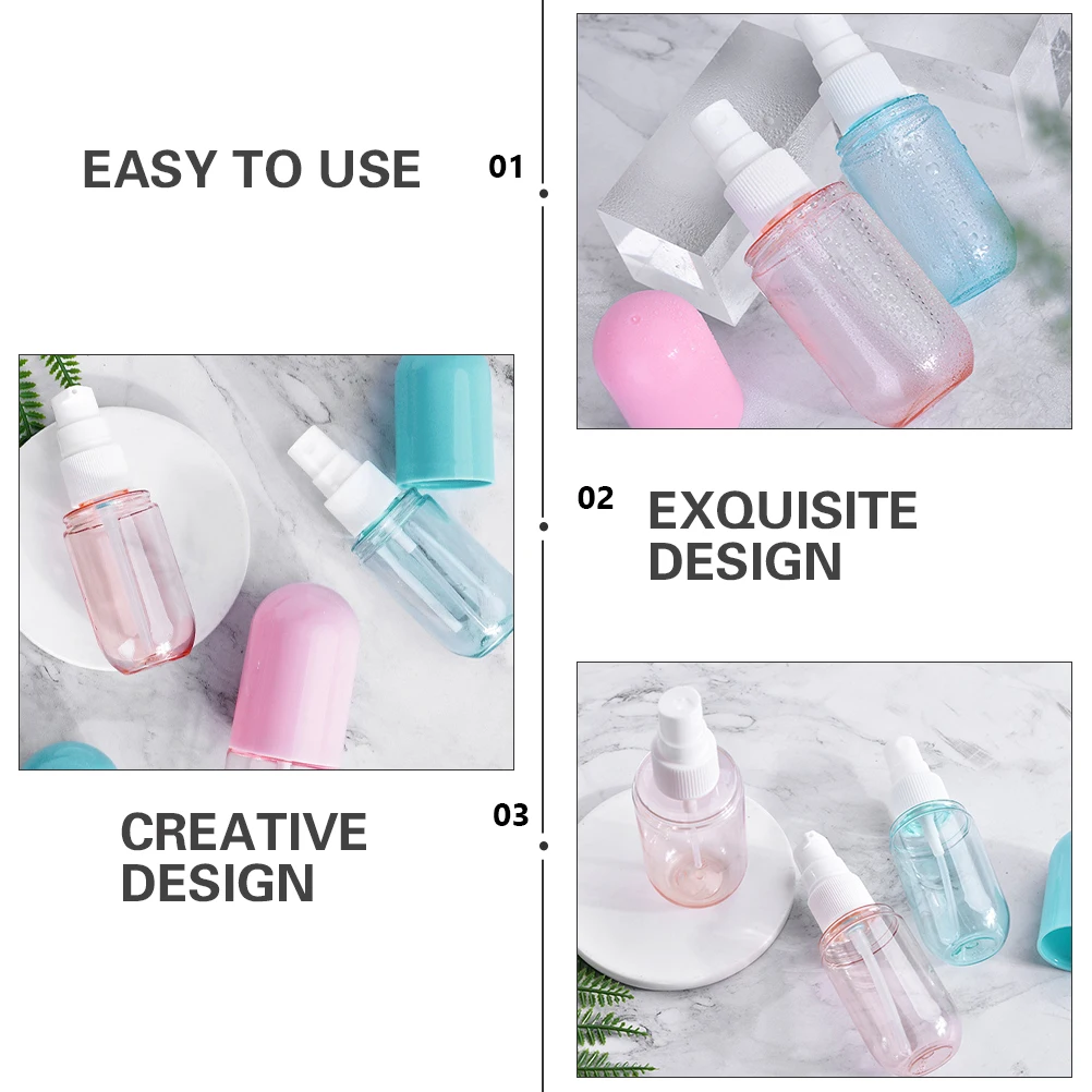 

8pcs Spray Bottle Empty Makeup Sub Bottle Green Red Compact Travel Size Pet Pp Material Portable For Skincare Cosmetics Lotion