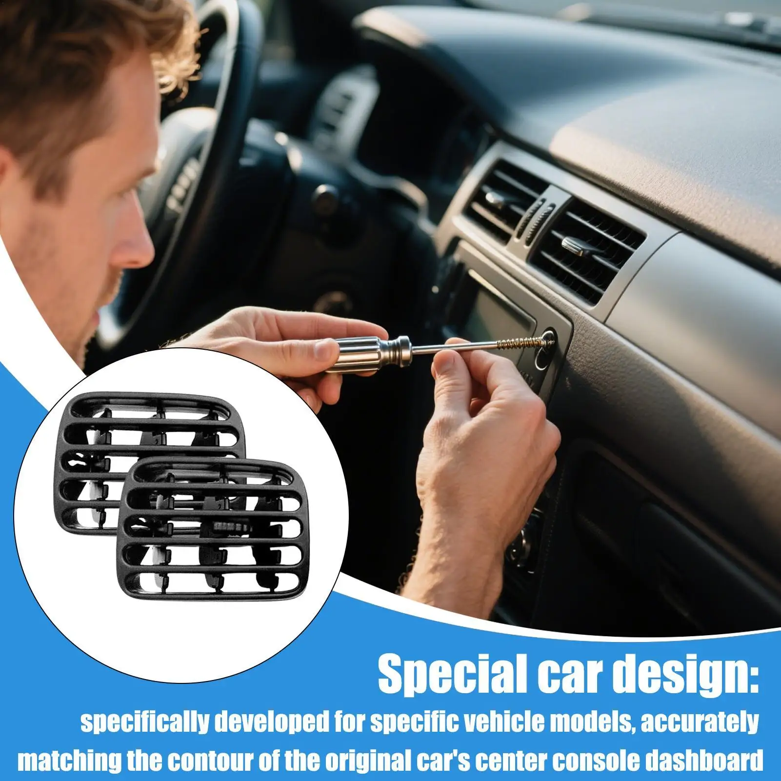 

Панель вентиляционного отверстия приборной панели автомобиля, панель вентиляционного отверстия приборной панели, замена для автомобиля, 1 пара, высокопрочные автомобильные аксессуары без сверления