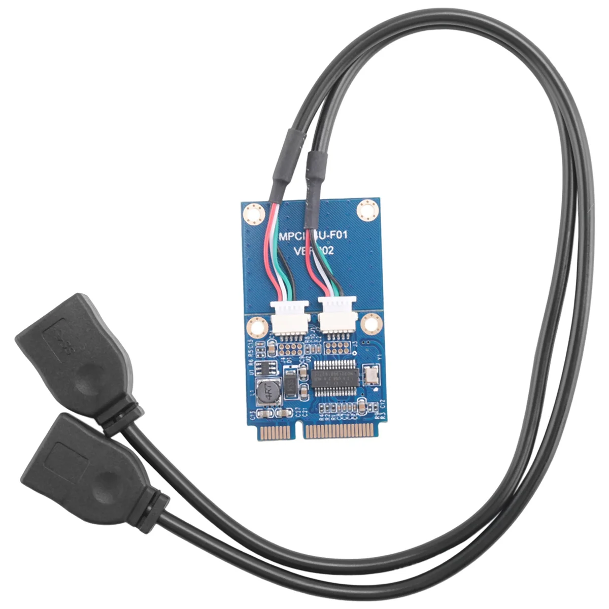 New Mini PCI-E to Dual-Port USB2.0 Adapter Card for Motherboard or Notebook Expansion Card with MINI PCIE Interface