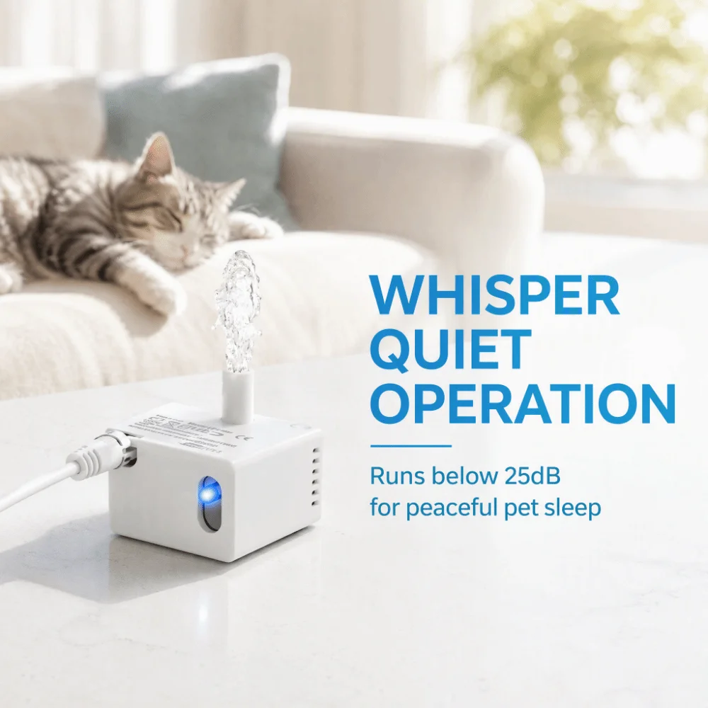 Ultra Quiet Pet Water Fountain Pump Auto Power Off Filter Pump Cat Fountain Pump LED Indicator Light Ultra-Efficient