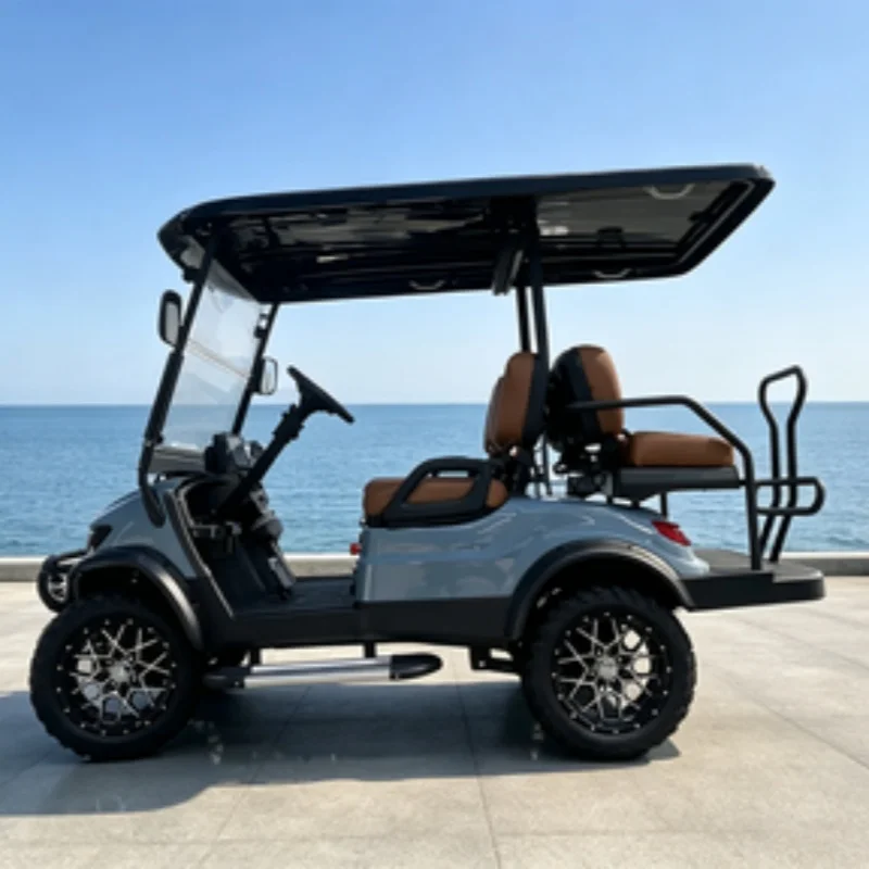 4 Seater CE Off-Road Legal Golf Buggies Cart With Rear Disc Brake Electric Golf Cart Sound Bar Custom Roof Light Strip