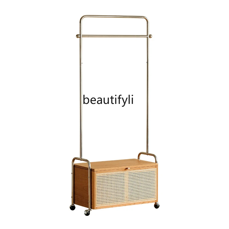 

zq /Floor Clothes Rack Bedroom Clothes Rack Japanese Furniture Stainless Steel Coat Rack