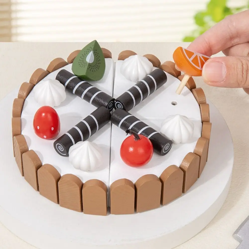 Magnetische verjaardagstaart Fantasiespeelgoed Speelhuis Interactief houten kinderkeukenspeelgoed Fantasiespel Montessori