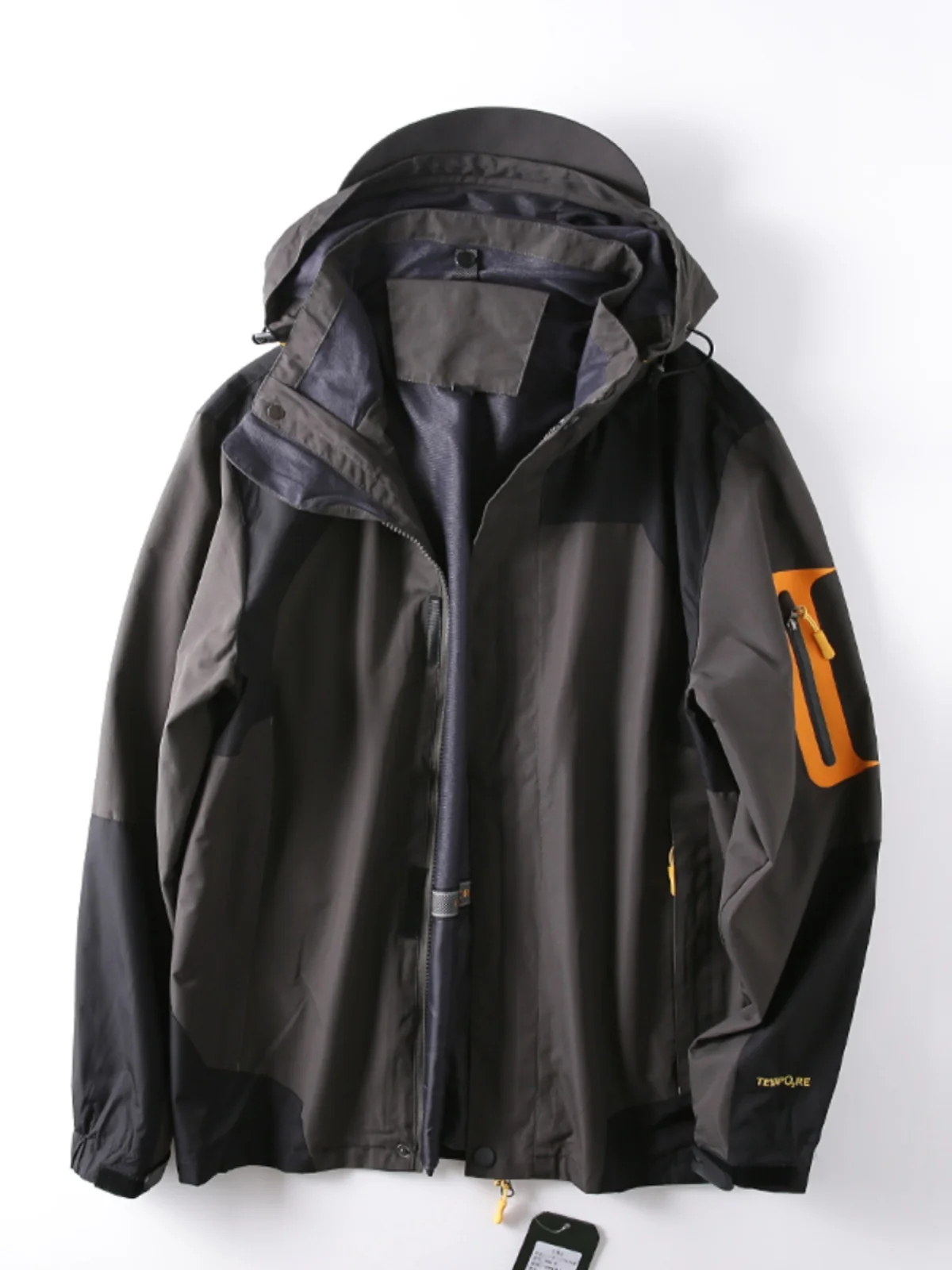 

Мужская демисезонная куртка Heavyweight Softell: ветрозащитная, водонепроницаемая, для активного отдыха, со съемным капюшоном, длинный рукав, приталенный крой