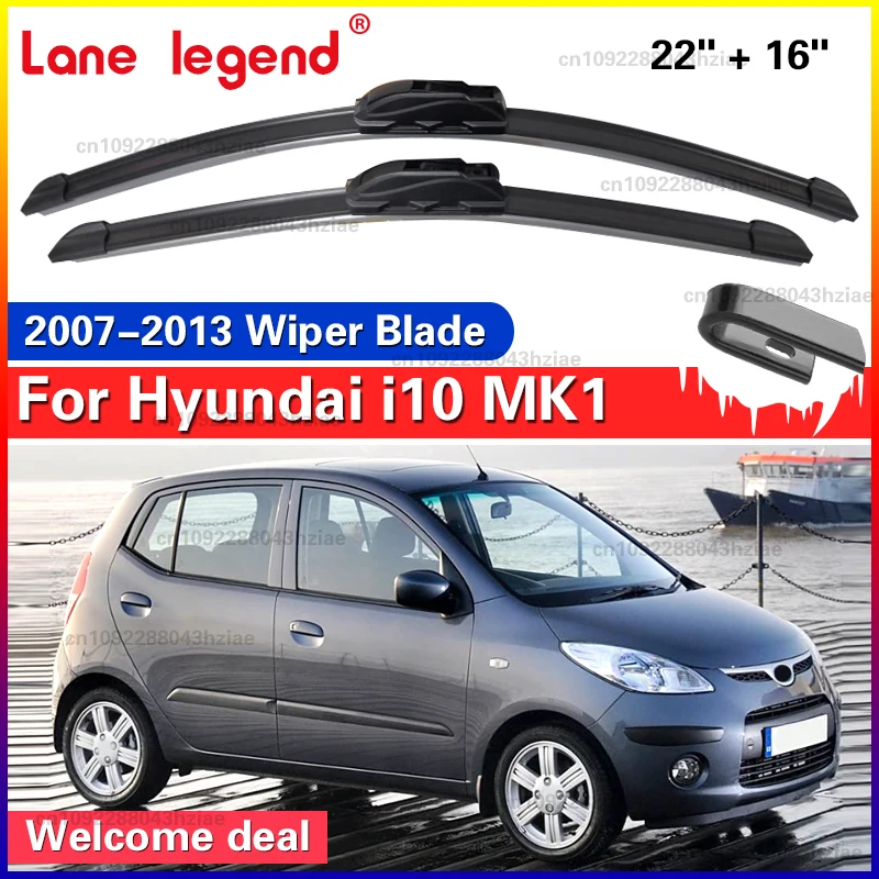 

Wiper Front Wiper Blades For Hyundai I10 MK 1 2007 2008 2009 2010 2011 2012 2013 Windshield Windscreen Window Brushes 22"16"