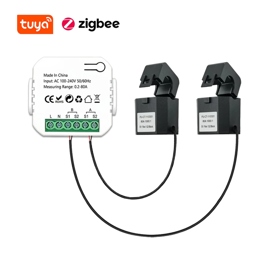 Tuya ZigBee Intelligent Energy Meter Solar PV System Power Production Consumption Bidirectional Monitoring Meter  APP Control