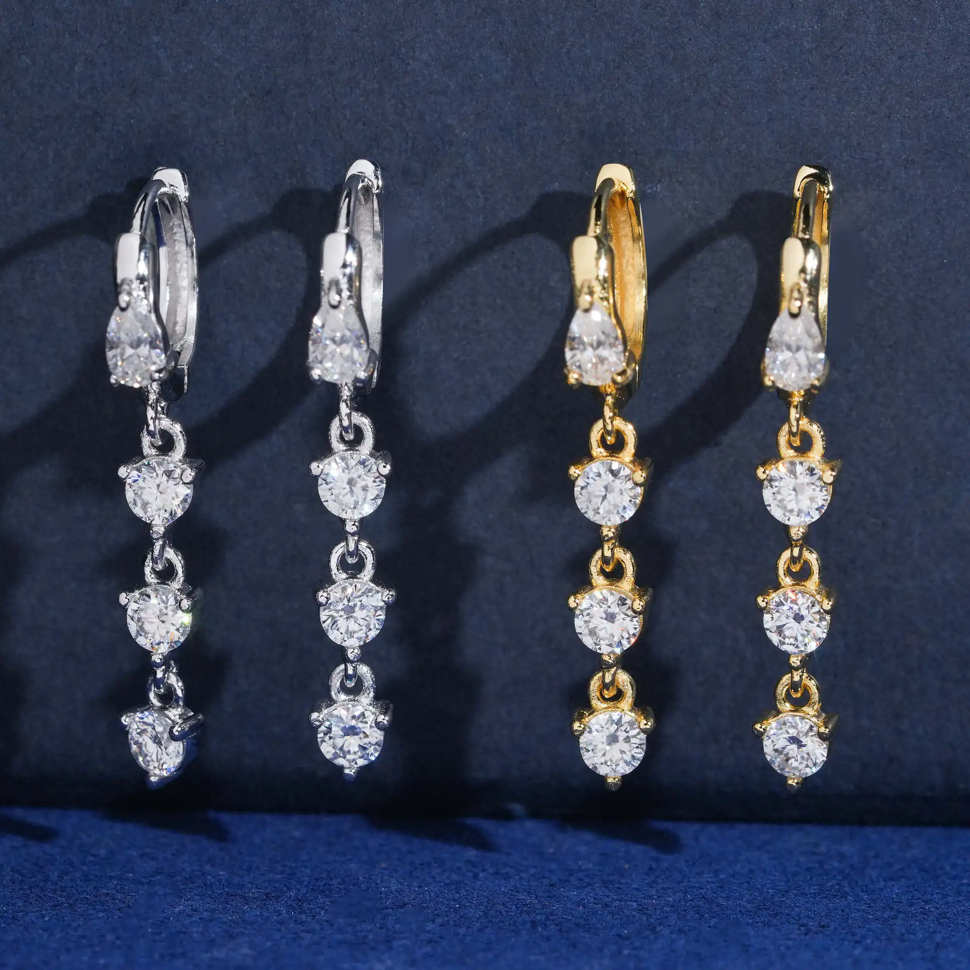 Moissanite Drop Earrings GRA D VVS1 S925 Sterling Silver Engagement Dinner Daily Jewelry For Luxury Women