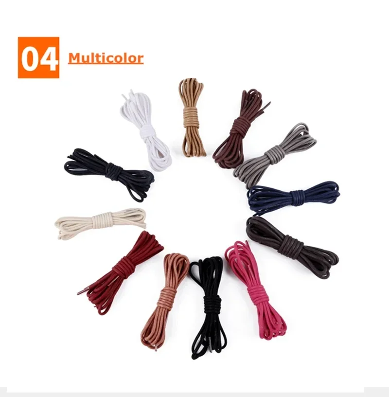 1 Paar Lederschnürsenkel, gewachste Baumwollschnürsenkel, runde Schnürsenkel für Schuhe, Schnürsenkel für Stiefel, wasserdichte Lederschnürsenkel für Schuhe. – Detail 5