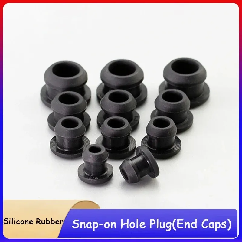 

1/5/10/20Pcs Black Silicone Rubber Snap-on Hole Plug 2.5 3 3.5 4 4.5 5 5.5 6 6.5 7 7.5 8 to 12mm Blanking End Caps Seal Stopper