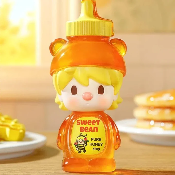 Original 100% Sweet Bean Figure Doll Cute Bear Honey Bottle Sweet Bean Action Figure Toys Kawaii Sweet Bean Doll Toy For Girls