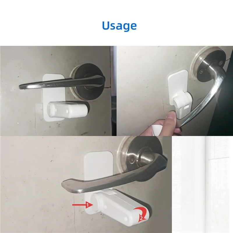 Universal Door Lock Baby Safety Lever Lock Children Kids Proof Doors Adhesive Anti-open Handle Locks For Furniture Cabinet