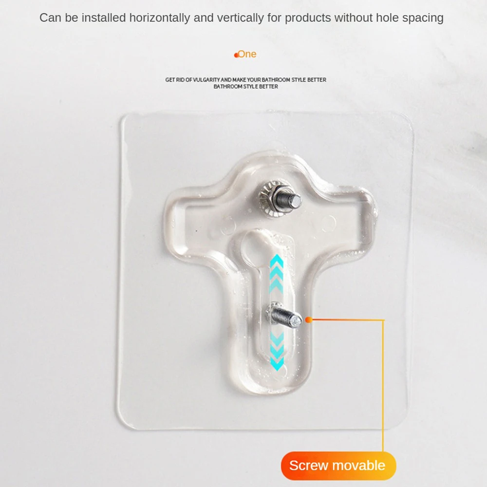 Patch Adhésif de Bain à Distance Variable, Sans Clous, Double Trou, Gadgets de Rangement à Domicile, Pâte à Vis Réglable, Non-BE Ching