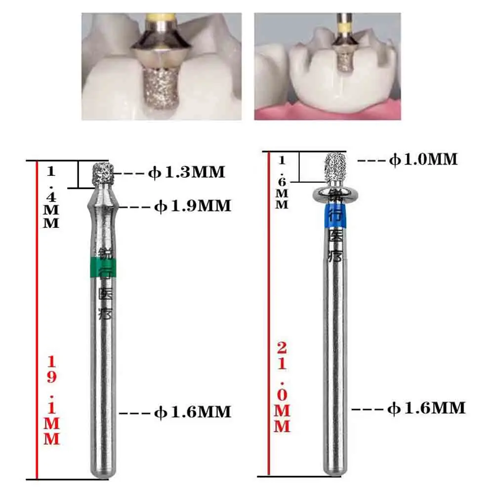 Dental Inlay Deepth Marking Diamond Bur For Posterior 10 Pieces Burs/Pack EX-85C EX-52 TZ-020 TZ-015 TZ-010 TZ-006