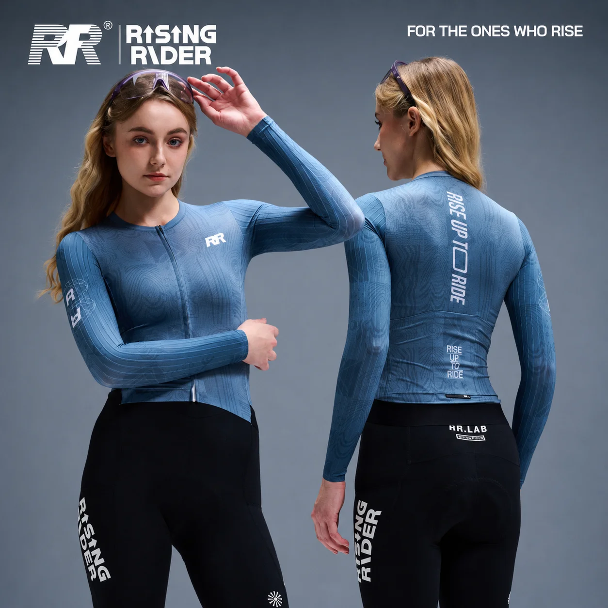 RR AeroRise Women Long Sleeve Cycling Jersey Summer Print Quick Dry Aero Tight Road Bike Shirt
