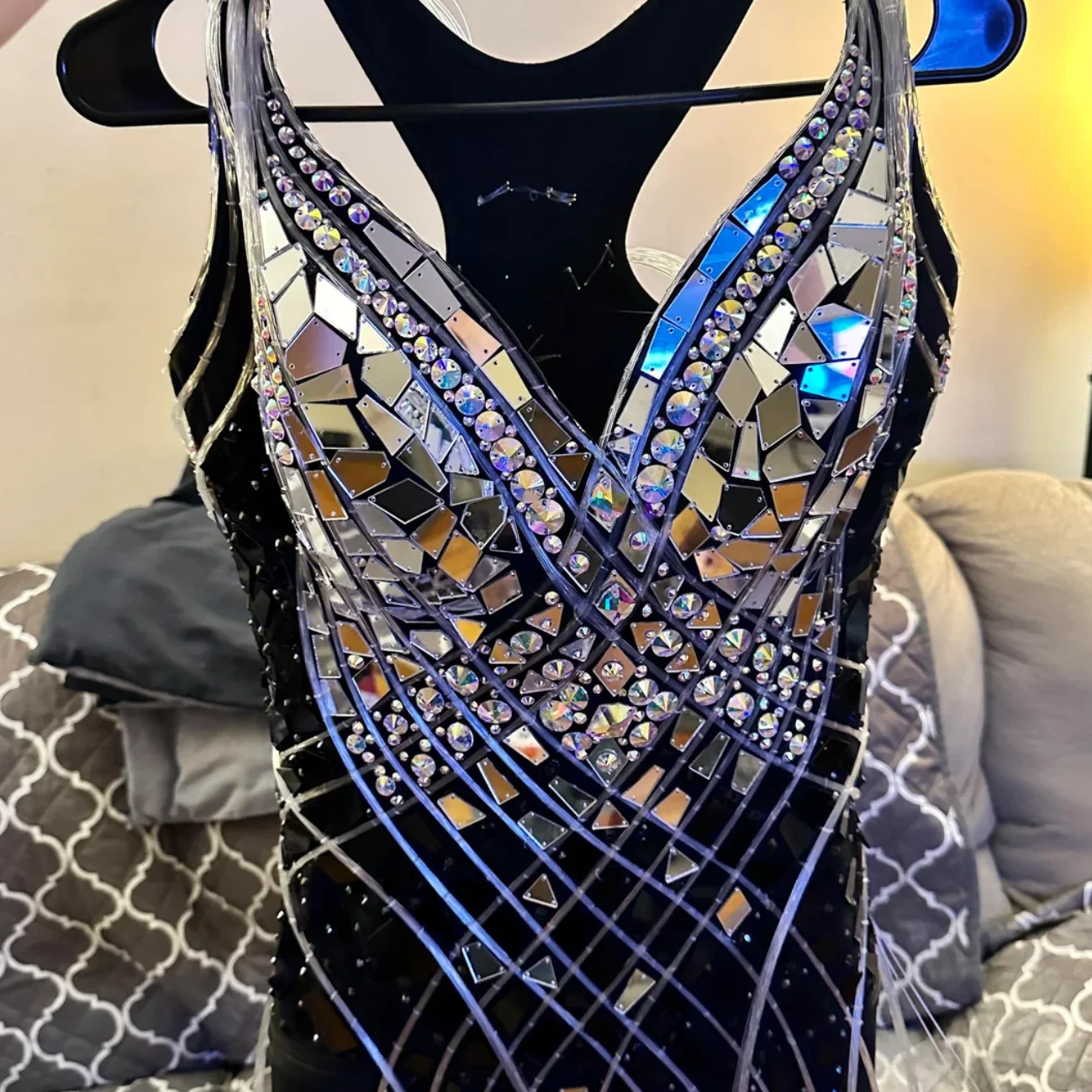 Pierre à coudre en zircon bleu PUBRILEX, lot économique de strass étincelants avec bords chanfreinés pour vêtements de mode et bijoux