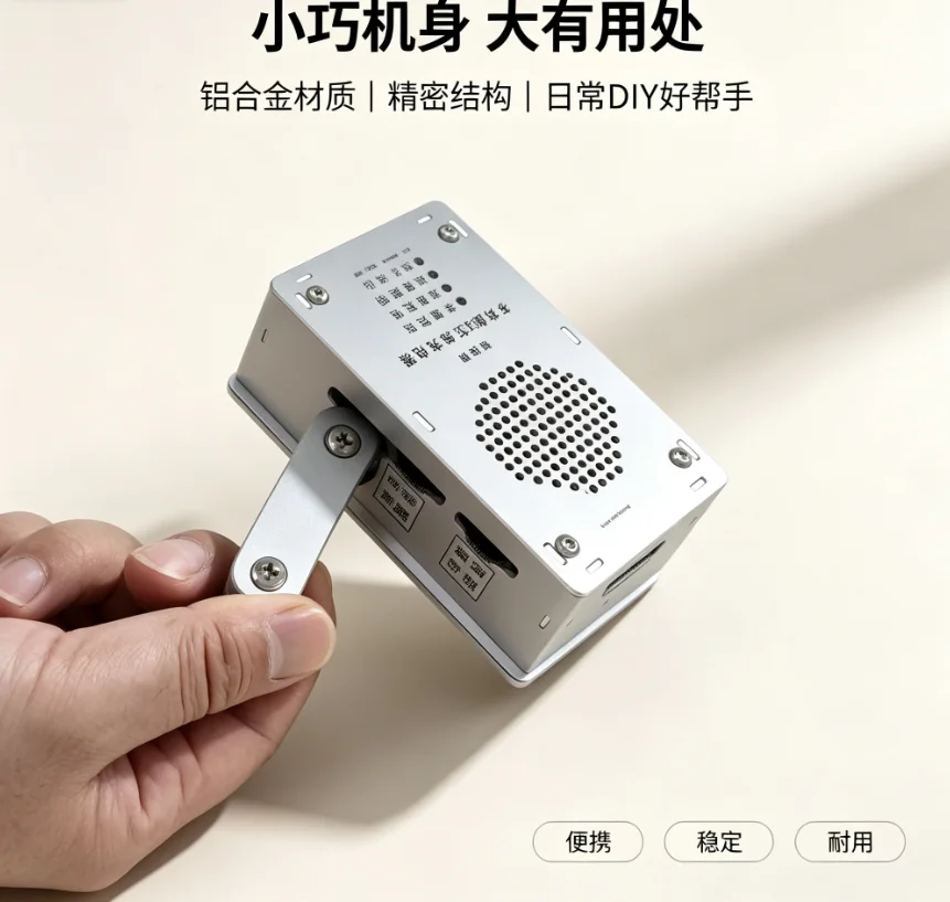 Hand-crank generator emergency power supply with LED flashlight and USB charger, suitable for camping and survival emergencies