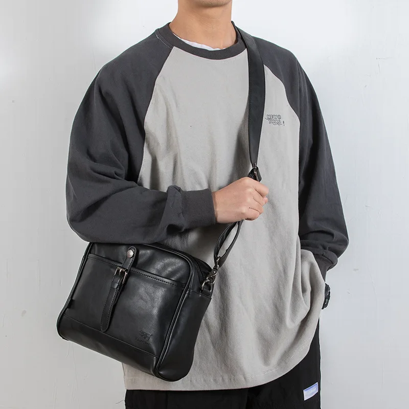 Reto Men Shoulder Bags Fashion Men's Crossbody Bags Leather Male Messenger Bags
