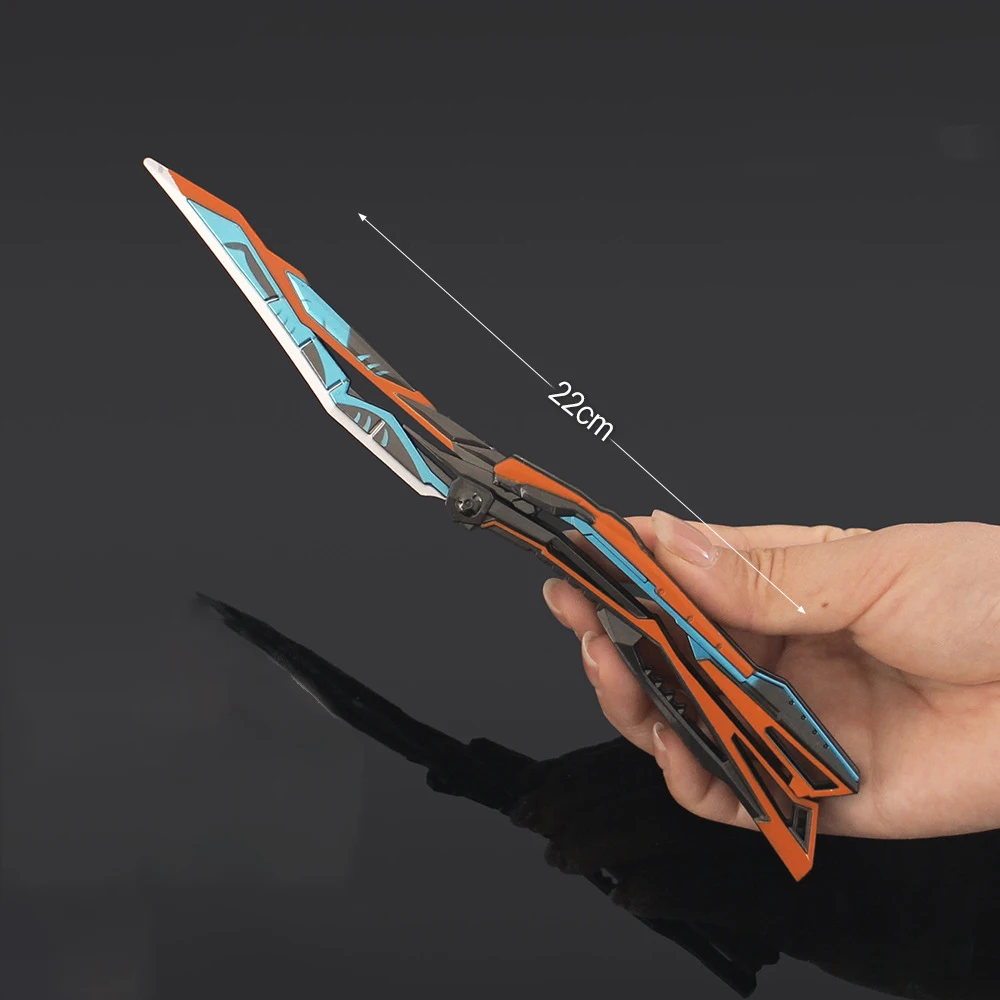 Modello Giocattolo Coltello Farfalla Pieghevole – 22 cm lega di zinco, lama smussata, trainer sicuro, regalo festivo per collezionisti e principianti