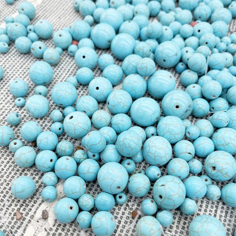 2/3/4/6/8/10MM Compound Calaite Blue Turquoise Beads for Jewelry Making DIY Bracelet Necklace Tophus Stone December Birthstone