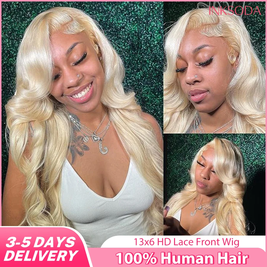 613 HD Lace Frontal Wig 13x6 Body Wave Human Hair Wigs Pre Plucked Brazilian 30 inch Blonde Wig 13x4 Lace Front Wigs for Women