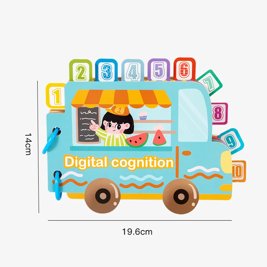 Bubble Magic Sticker Book Kids' Montessori Math Toy Wooden Learning Number Book for Children Early Learning Digital Cognition