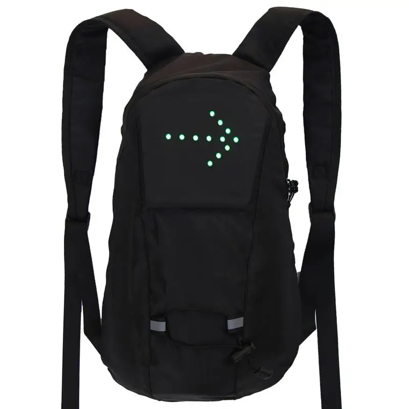 

USB Rechargeable Bag With4 LED Signal Direction 15L Remote Control LED Illuminated Add-on Bike Backpack For Safe Night Riding