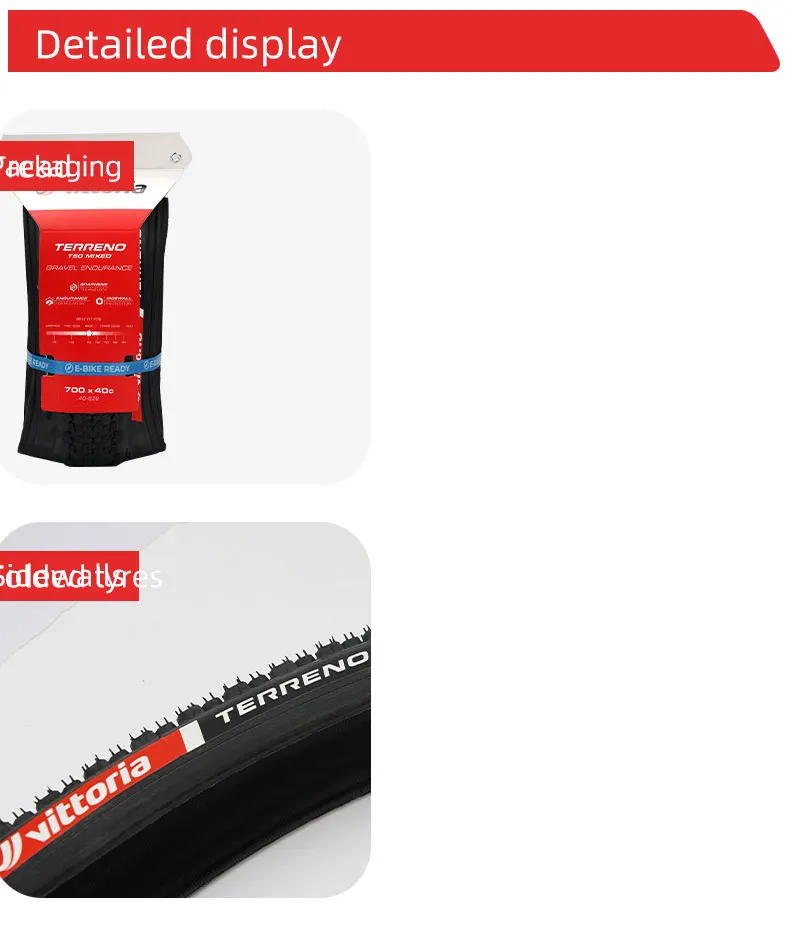 Vittoria Bicycle Gravel Road Vehicle Tire 40-622 37-622 Tubeless TERRENO T50 T30 T10 High Anti-Puncture Sidewall Protection – Detail 12