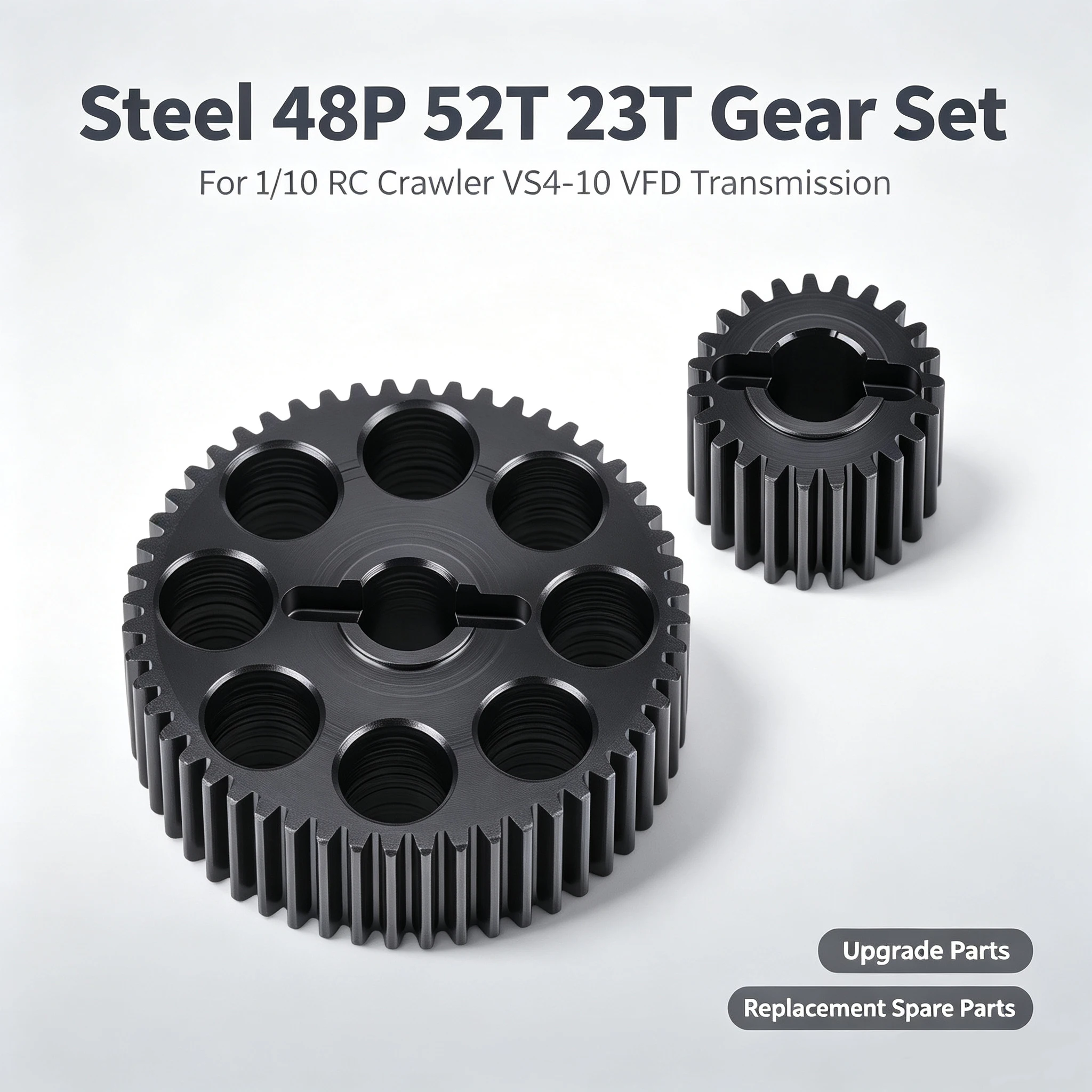 Steel 48P 52T 23T Front GearBox Gear Set for 1/10 RC Crawler VP VFD Transmission VS4‑10 Replacement Hobby Upgrade Spare Parts