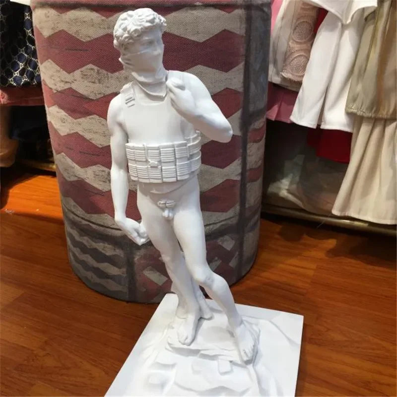36.5cm Abstract David figure resin Statue model Michelangelo Art Sculpture Craft Home Room Table Decoration Ornament adult Gift