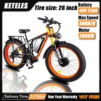 KETELES K800 adult Mountain Electric Bicycle 2000W motor 48v23ah Battery Electric Bike 26 inch fat tire Mountain off-road ebike