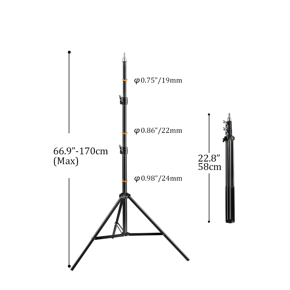 

Tripod for Phone Mobilephone Selfie Stick Adjustable Light Stand 1/4 Screw Head For Photo Studio Flashes Photographic Softbox